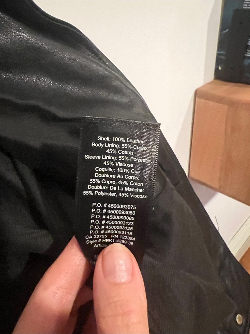 Babaton Black Leather Moto Jacket with Zip Details - Picture 3 of 4